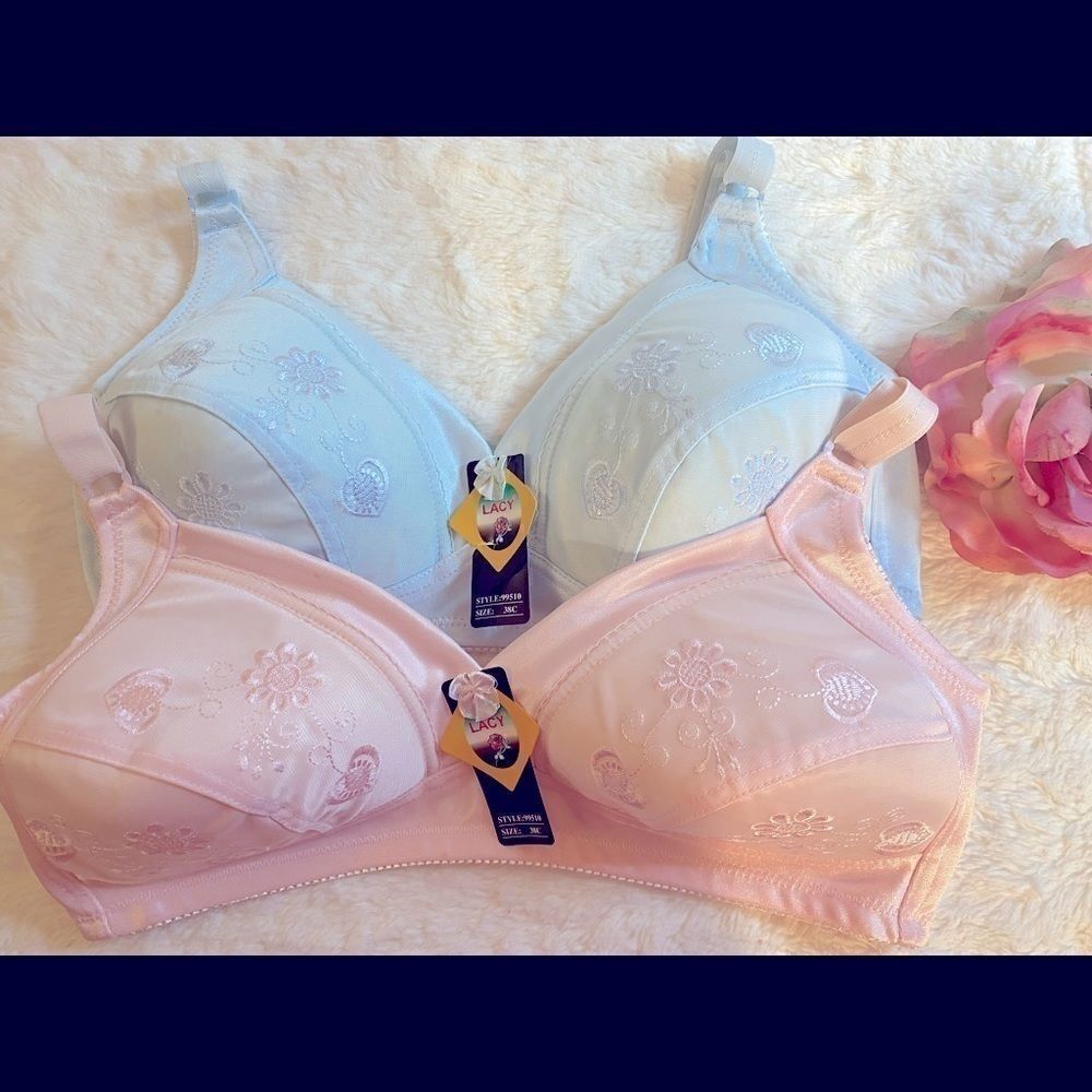 🌷Lacy assorted embroidery floral print Bras 38C